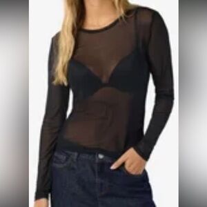 Votre Nom Black Sheer Top